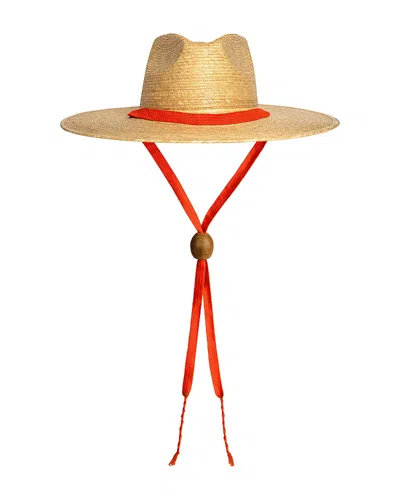 Sunshine Tienda Bright Cherry Rancher Palm Straw Hat In Neutral