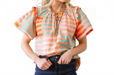 Sunshine Tienda Colorful Gemma Top In Apricot In Multi