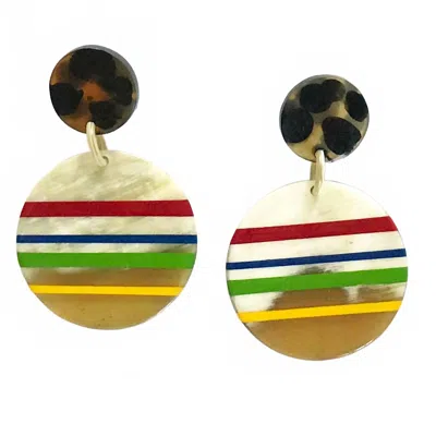 Sunshine Tienda Crayon Ornament Earrings In Tortoise In Multi