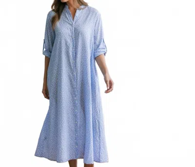 Sunshine Tienda Dot Swizzle Dress In Blue