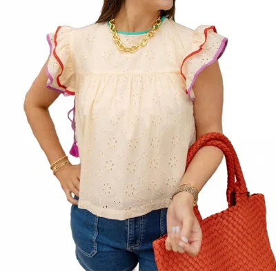 Sunshine Tienda Eyelet Lottie Top In Ivory In Neutral