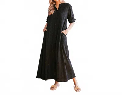 Sunshine Tienda Eyelet Swizzle Dress In Black