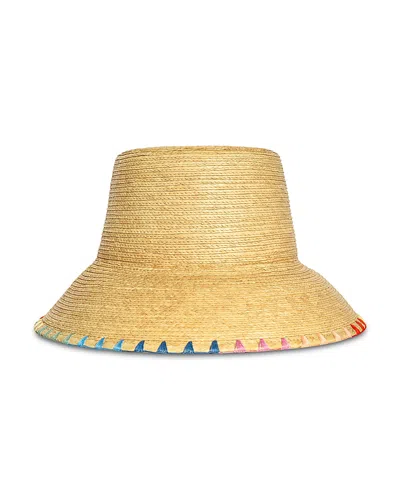 Sunshine Tienda Gabriela Palm Straw Bucket Hat In Gray
