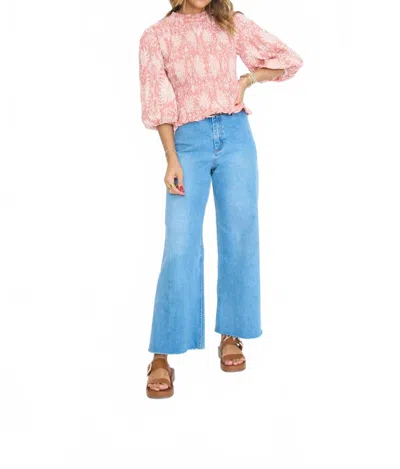 Sunshine Tienda Gilded Palm Hali Top In Rose In Multi
