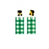 Sunshine Tienda Gingham Cabana Earrings In Grass Green In Green