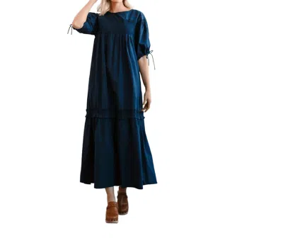 Sunshine Tienda Katrin Midi Dress In Navy In Blue