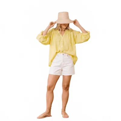 Sunshine Tienda Lucia Long Blouson Sleeves Top In Lemonade Shell In Multi