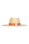 Sunshine Tienda Marta Palm Straw Sun Hat In Pink Multi