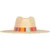 Sunshine Tienda Marta Palm Straw Sun Hat In Pink Multi