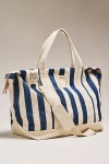Sunshine Tienda Navy Stripe Canvas Weekender Bag In Multi