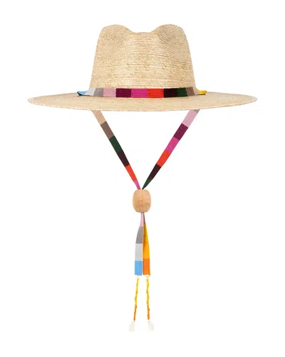 Sunshine Tienda Rainbow Rancher Palm Straw Hat In Gold