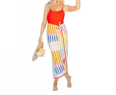 Sunshine Tienda Rainbow Stripe Sarong In Multicolor