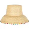 Sunshine Tienda Roselia Palm Straw Bucket Hat In Multi Stripe