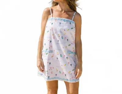 Sunshine Tienda Sandbar Grotto Mini Dress In White In Multi