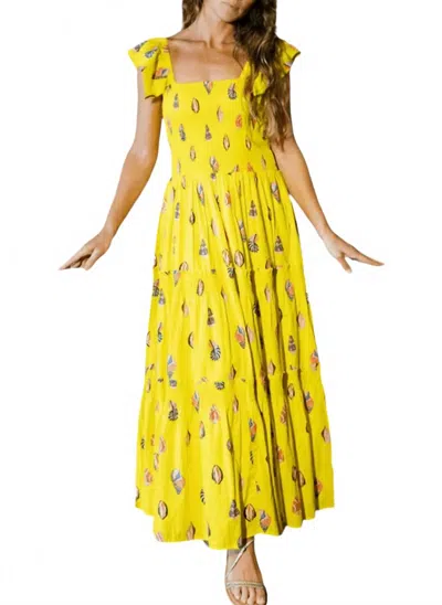 Sunshine Tienda Shell Rio Midi Dress In Yellow