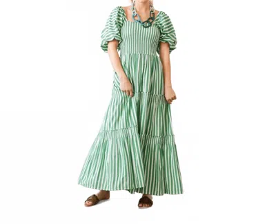 Sunshine Tienda Stripe Tula Maxi Dress In Green