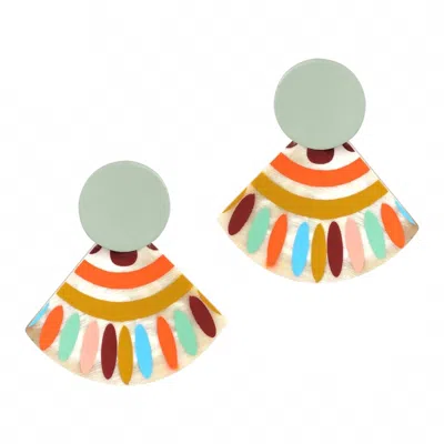 Sunshine Tienda Women's Apricot Sunset Tile Earrings In Multi