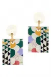 Sunshine Tienda Women's Aztec Block Drop Earrings In Multi In White