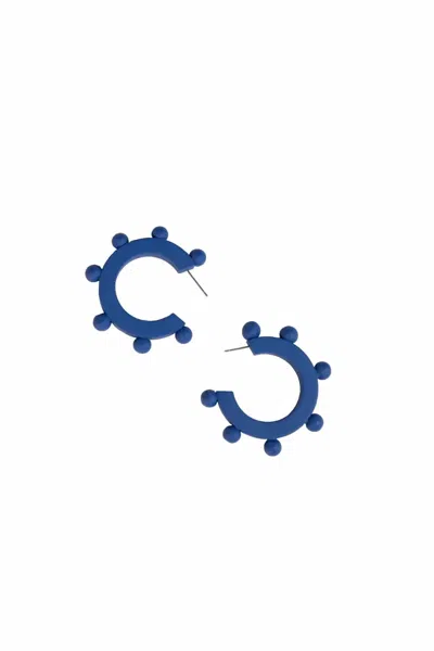 Sunshine Tienda Women's Bead Hoops In Navy In Blue