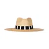 Sunshine Tienda Brenda Palm Straw Sun Hat In Black/white