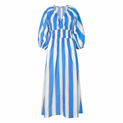 Sunshine Tienda Women's Blue / White Cabana Stripe Calypso Dress In Multi