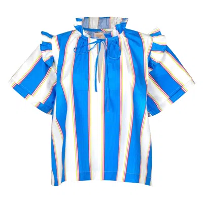 Sunshine Tienda Women's Blue / White Cabana Stripe Gemma Top In Multi