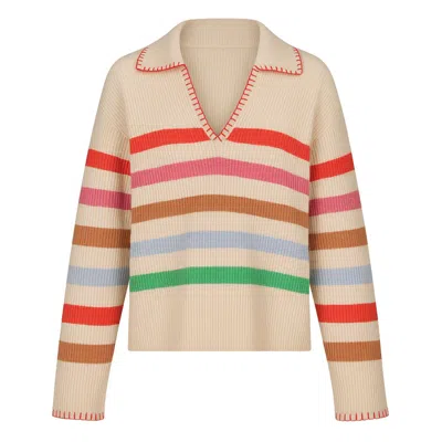 Sunshine Tienda Women's Brown Rainbow Stripe Portia Pullover In Neutral