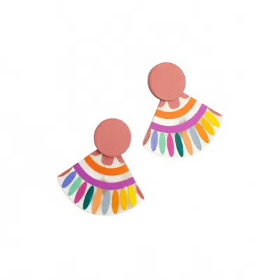 Sunshine Tienda Women's Buffalo Horn Rainbow Earrings In Multi