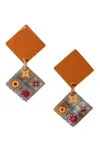 Sunshine Tienda Women's Burnt Teja Drop Earrings In Brown In Orange