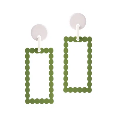 Sunshine Tienda Women's Dot Dangles Earrings In Green