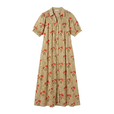 Sunshine Tienda Women's Green Wavy Stripe Oasis Dress In Multi