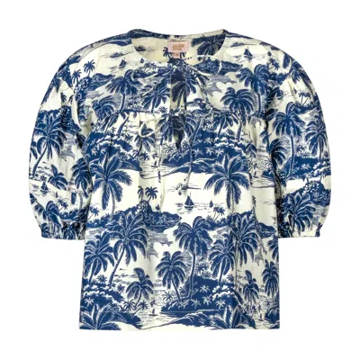 Sunshine Tienda Women's Neutrals / Blue Tropical Toile Mira Top