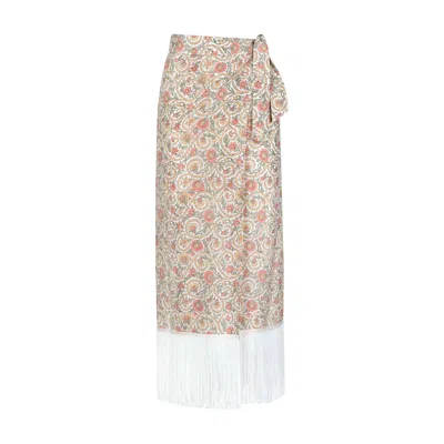 Sunshine Tienda Women's Neutrals Garden Ruby Fringe Sarong In Multi