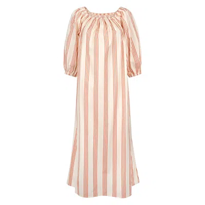 Sunshine Tienda Women's Neutrals / Red Cherry Pinstripe Ace Dress In Multi