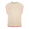 Sunshine Tienda Women's Orange / Pink / White Peach Kennedy Sweater Vest In Neutral