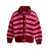 Sunshine Tienda Women's Pink / Red Raspberry Stripe Emery Cardigan In Multi