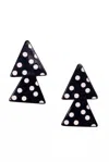 Sunshine Tienda Women's Polka Triangle Earrings In Navy And White In Black