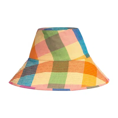 Sunshine Tienda Women's Rainbow Plaid Beachy Bucket Hat