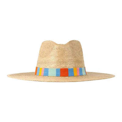 Sunshine Tienda Women's Reyna Palm Hat In Blue/pink/red/yellow