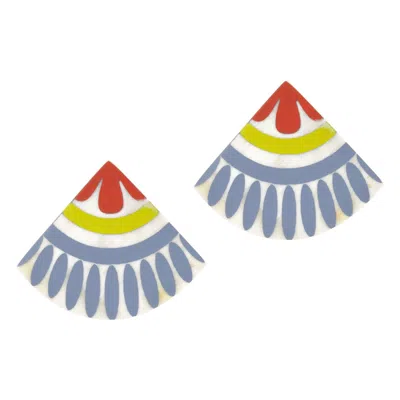 Sunshine Tienda Women's Reyna Tile Earrings In Red, Lime, Purple In Multi
