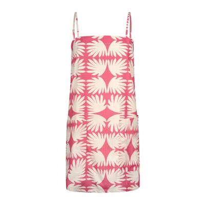 Sunshine Tienda Women's White / Pink Pink Lemonade Tile Grotto Dress