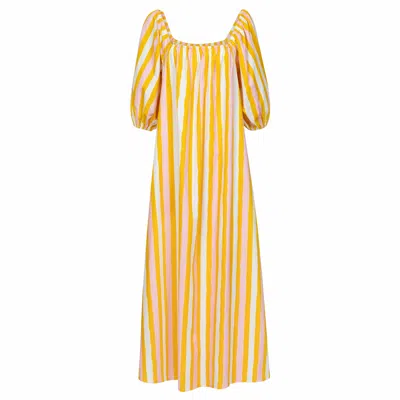 Sunshine Tienda Women's Yellow / Orange Sunkissed Stripe Ace Dress In Yellow/orange
