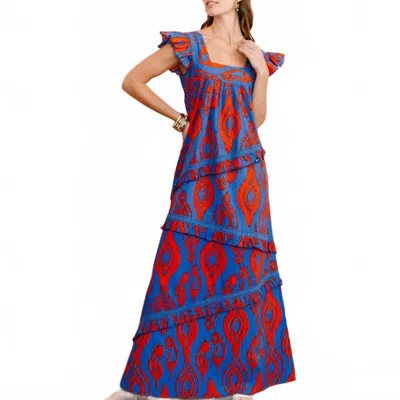 Sunshine Tienda Zicatela Ikat Olla Dress In Red/blue In Multi