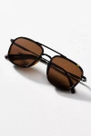 Sunski Estero Tort Metal Aviator Sunglasses In Brown
