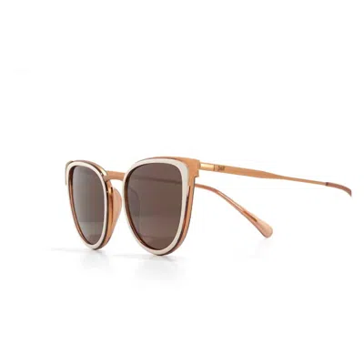 Sunski Women's Catalina Cats Eye Sunglasses In Ivory Amber In Multi