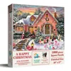 Sunsout A Happy Christmas 1000 Piece Jigsaw Puzzle For Adults In White