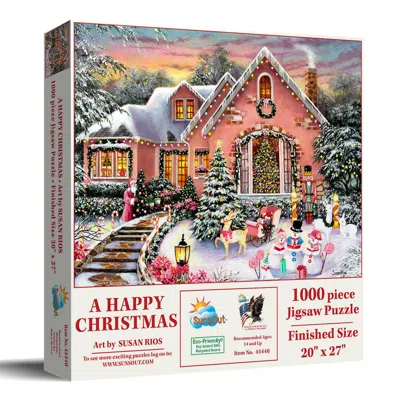 Sunsout A Happy Christmas 1000 Piece Jigsaw Puzzle For Adults In White