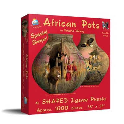 Sunsout African Pots 1000 Piece Jigsaw Puzzle For Adults Special Shape In Red
