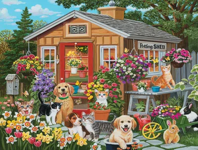 Sunsout Backyard Potting Shed 500 Piece Jigsaw Puzzle For Adults In Multi