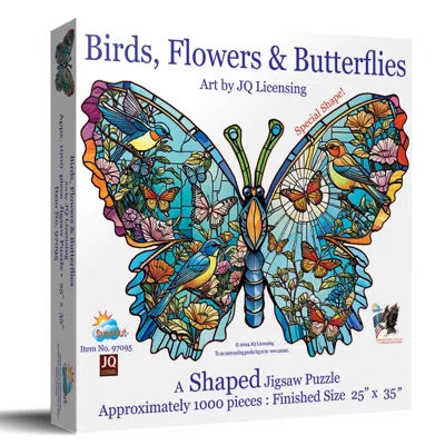 Sunsout Birds, Flowers And Butterflies 1000 Piece Jigsaw Puzzle For Adults Special Shape In Multi
